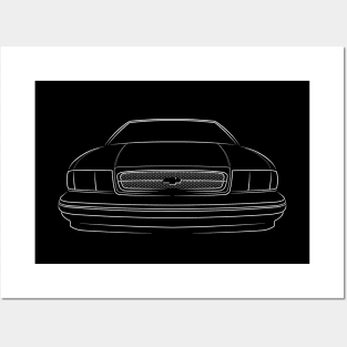 Chevy Impala SS - front stencil, white Posters and Art